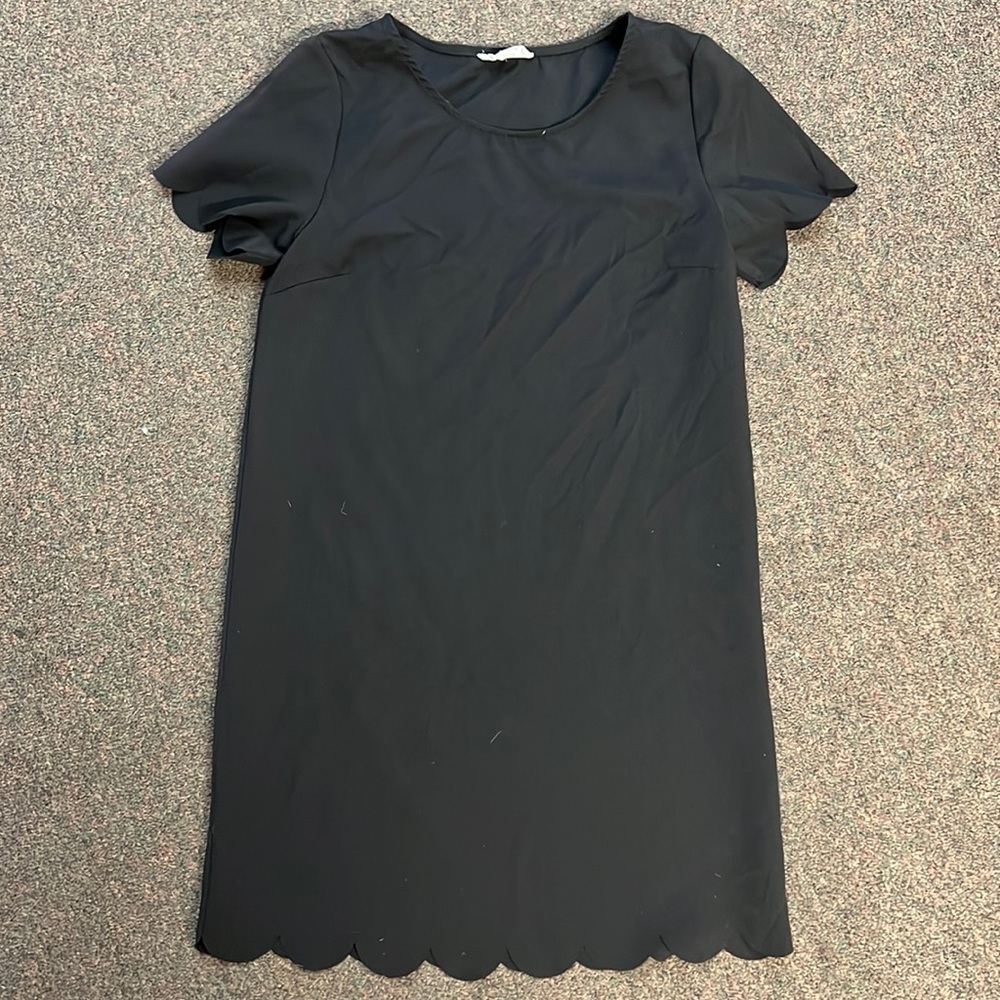 Loveriche Black Scalloped Dress